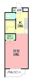 グレース・ワン 1Kの間取図画像