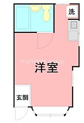 シーサイドOISO-2 ワンルームの間取図画像