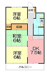 グレース奥津 3DKの間取図画像