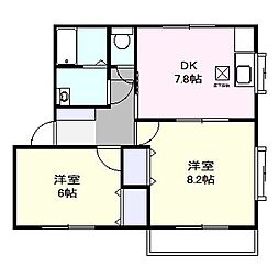 ベランジェール 2DKの間取図画像