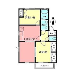 エスポワールβ 2LDKの間取図画像