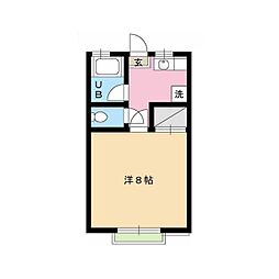 フラッツ清風 1Kの間取図画像