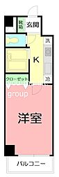 アステール湘南 1Kの間取図画像