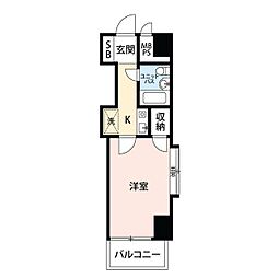 シルフィード平塚 1Kの間取図画像