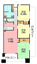 ライオンズプラザ平塚見附町 3LDKの間取図画像