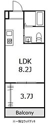 ひなたと春風のラテ 1LDKの間取図画像