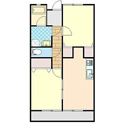 タウンハイツ 2DKの間取図画像