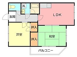 相湘第7ビル 2DKの間取図画像