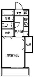フォレスト 1Kの間取図画像