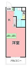 プレイズレイ 1Kの間取図画像