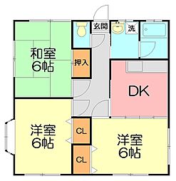 フレグランスルリ 3DKの間取図画像