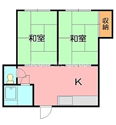 飯塚ハイツ 2DKの間取図画像