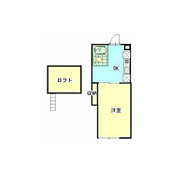 アクセス中里2 1Kの間取図画像
