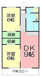 マルニマンション 2DKの間取図画像