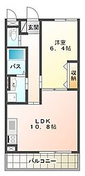 コモドレジデンス 1LDKの間取図画像