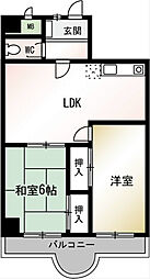 レジデンス平塚 2LDKの間取図画像