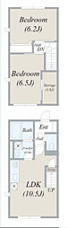 フォレスティコート 2LDKの間取図画像