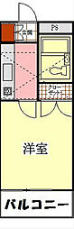 ベルメゾン伊勢原 1Kの間取図画像