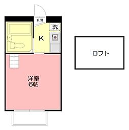 アーバンビレッジ三番館 ワンルームの間取図画像