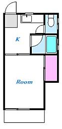 フォレストクラス東海大学前 1Kの間取図画像