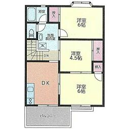 サンテラスセオ 3DKの間取図画像