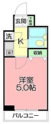 クリオ平塚参番館 1Kの間取図画像