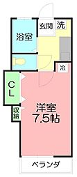 ジュネス東海 1Kの間取図画像