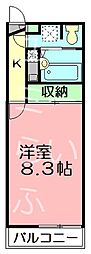 パティオ 1Kの間取図画像