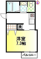 ハルイロ 1Kの間取図画像