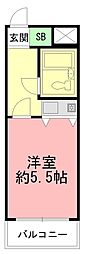 クリオ平塚七番館 ワンルームの間取図画像