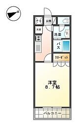 ウィングステラ湘南 1Kの間取図画像