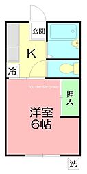 THアルファー 1Kの間取図画像