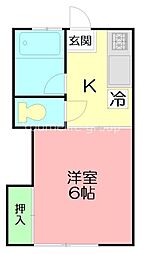 トーランス 1Kの間取図画像