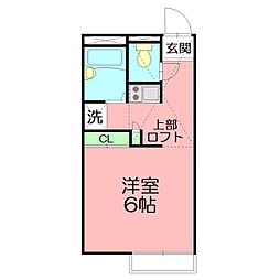 セントビアンカ 2階1Kの間取り