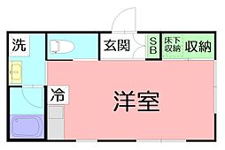ヨウコーフォレスト相模沼田EAST ワンルームの間取図画像