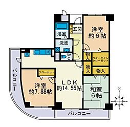 サンセールシマダ 2階3LDKの間取り