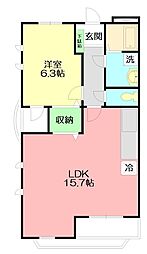 JR東海道本線 平塚駅 バス17分 金田公民館下車 徒歩3分の賃貸マンション 4階1LDKの間取り