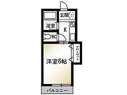 スペース上大槻 1Kの間取図画像