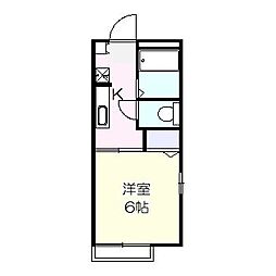 アズールGOTO 1Kの間取図画像