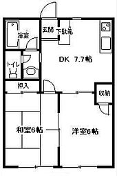 ハイツ雅 2DKの間取図画像