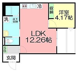 ISECHIKA湘南 1LDKの間取図画像