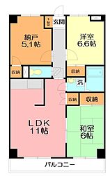 グランシャリオ 2SLDKの間取図画像