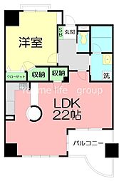 オーバル・ステージ 1LDKの間取図画像