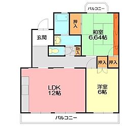 アメニティ高麗 2LDKの間取図画像