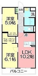 Gaspard 2LDKの間取図画像