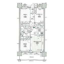 パレステージ平塚 3SLDKの間取図画像