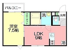 GLANDCOLLINE 1LDKの間取図画像