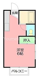 コーポむつみ 1Kの間取図画像