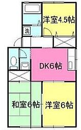 オレンジハイム 3DKの間取図画像