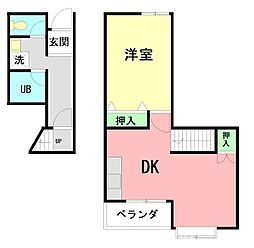 ルソレイユ・ルバン 1LDKの間取図画像